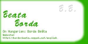 beata borda business card